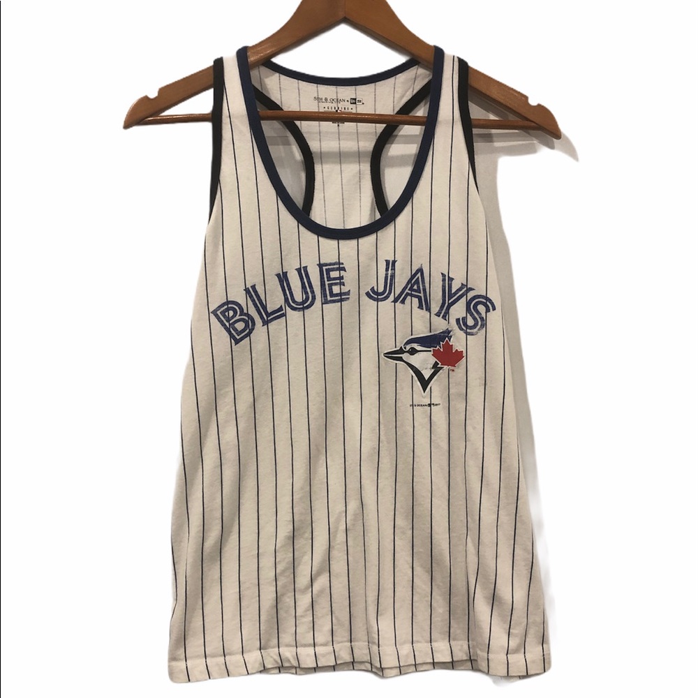 Official Toronto Blue Jays Tank Top Stripes Medium